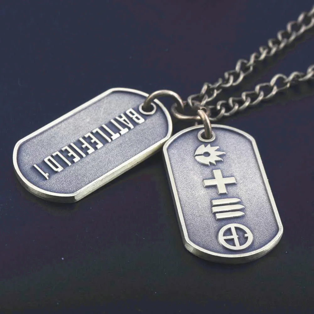

RJ High Quality Fashion Game BF4 Military Card Necklaces Battlefield 4 Letters Logo Bronze Dog Tag Model Men Women Necklace