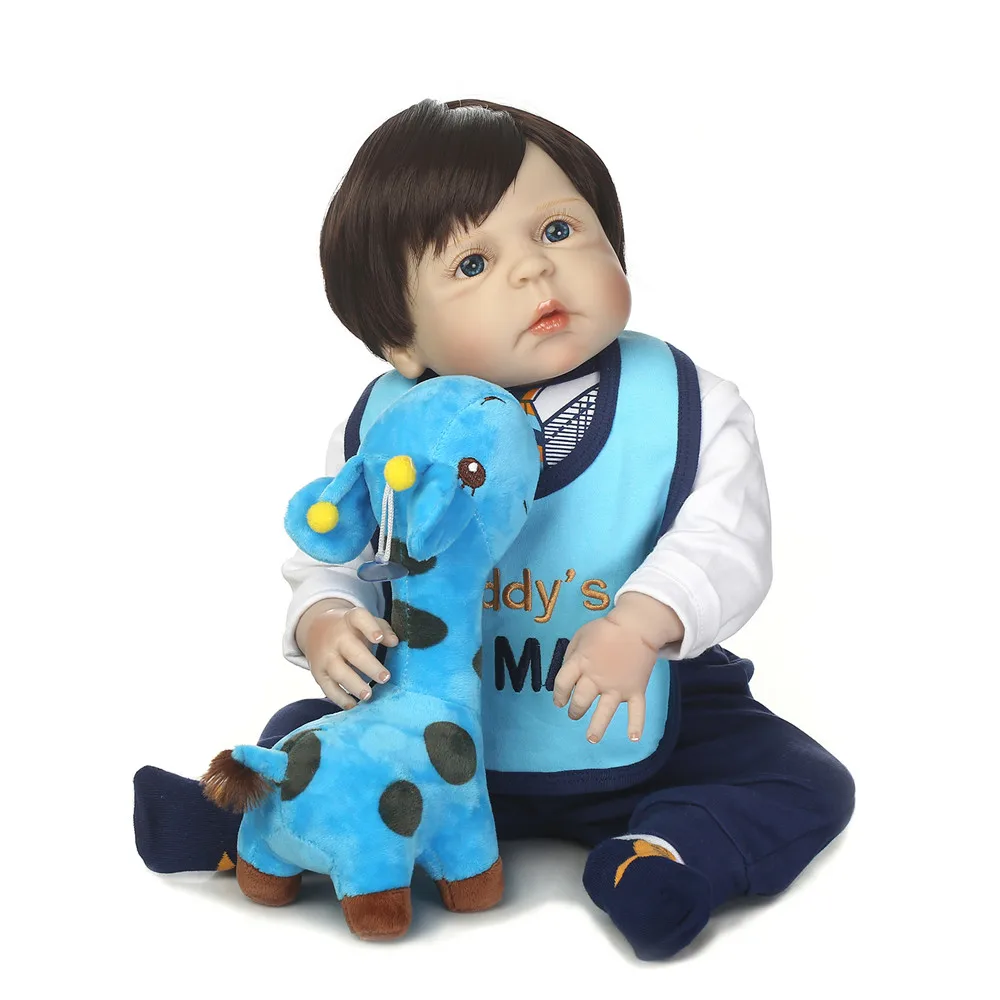 

Reborn baby boy dolls NPK brand 23"57cm FULL body silicone dolls reborn for child gift boneca reborn silicone completa