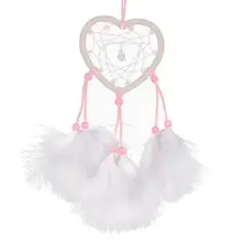 Розового цвета в форме сердца автомобиля-Стайлинг ручной работы висячие украшения Ловец снов из перьев автомобиля украшение интерьер автомобильные аксессуары-Стайлинг