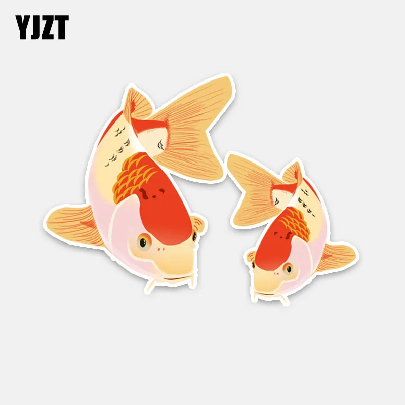 

YJZT 17CM*12.1CM Fashion Koi Red Fish Biology PVC Decal Car Sticker Accessories 5-0257