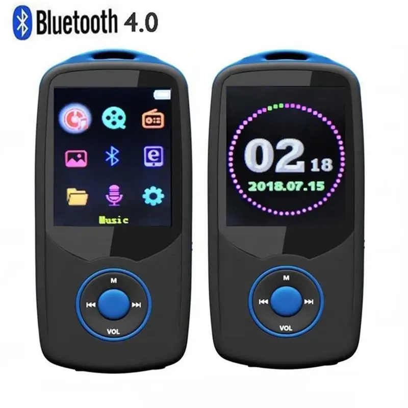 Спортивный MP3 плеер ruidu X06 с Bluetooth и экраном 1,8 дюймов, возможность воспроизведения 100 часов, высокое качество, запись без потерь, FM