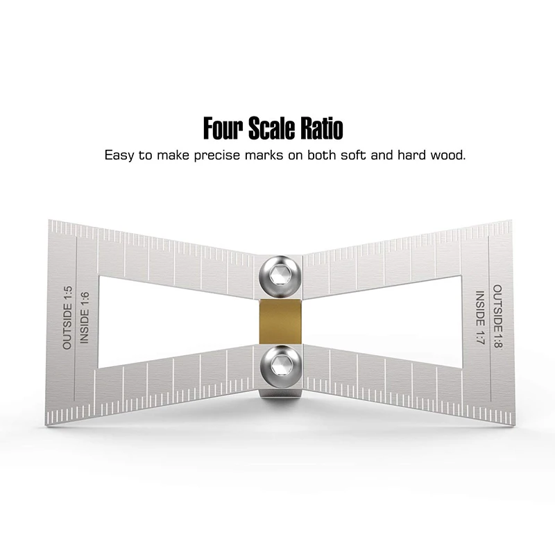 Маркер ласточкин хвост, ручной резки деревянных соединений манометр ласточкин хвост направляющий инструмент со шкалой, ласточкин хвост шаблон Размер 1: 5-1: 6 и 1: 7-1: 8 для