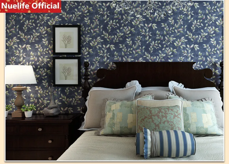 Американский кантри синий маленький цветочный узор сад нетканые обои для свадебной комнаты спальни гостиной фоновые обои для магазина