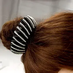 Термоусадочная шпилька новые женские аксессуары для волос бутон заколки гнездо Форма волос хвост держатель черный Цвет