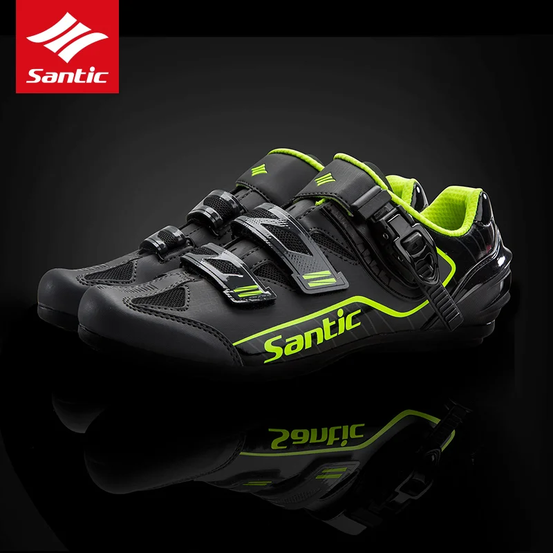 Santic, профессиональная обувь для велоспорта, 3 цвета, без блокировки, для спорта, для езды на велосипеде - Цвет: Gray