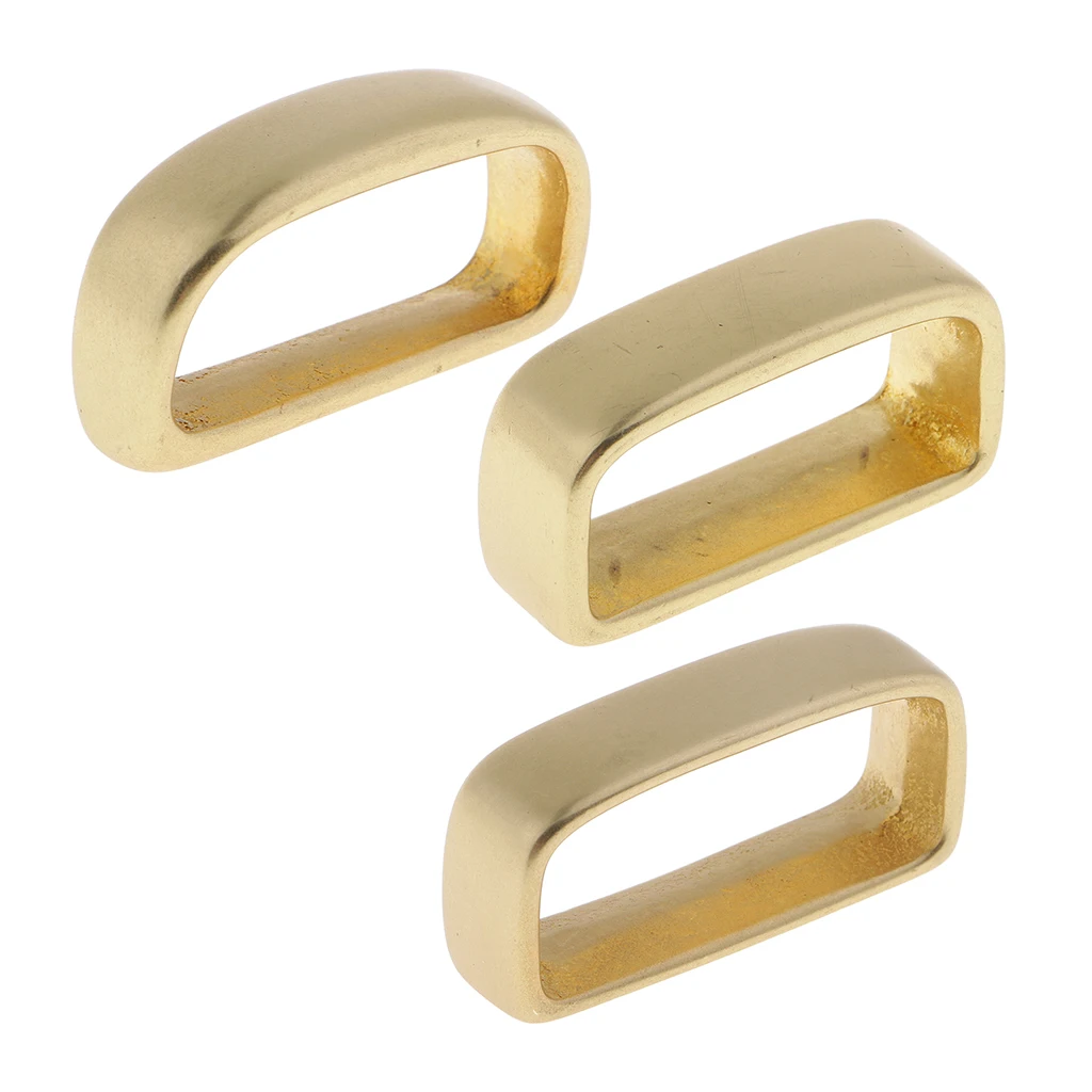 1 Piece Brass D Shape Belt Loop Keeper (3 Sizes) for Leathercraft Belt Accessories