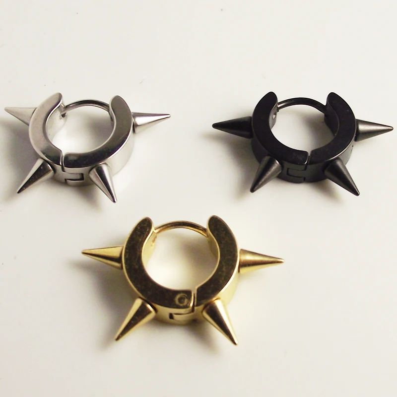 Isayoe 2 Piece New Fashion Unisex Fine Punk Earring Men Stainless Steel