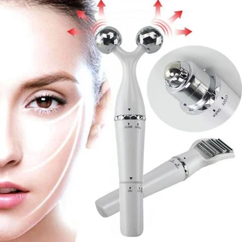 

Electric 3D Roller Facial Massager Firming Skin Smooth Fine Lines Create Y-shaped Face 3 In1 Face Slimming Massager