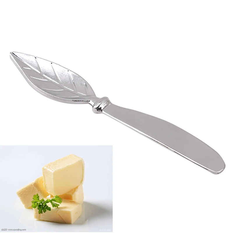Leaf Shape Butter Knife Bread Handle Master Silver Cheese Dessert Jam Spreader Breakfast Tool Gift | Дом и сад
