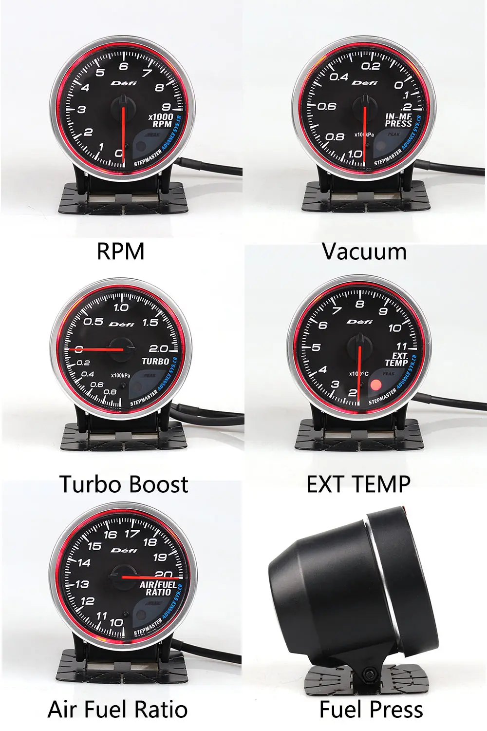 Defi CR автоматический манометр метр Defi Boost Gauge температура воды температура масла пресс вакуумное топливо EXT Temp AFR Тахометр шаговый двигатель