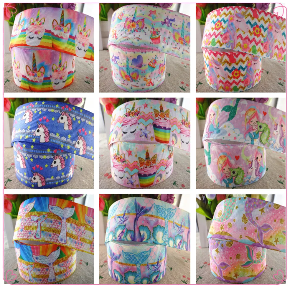 

18091910, 1" 25mm,1-1/2" 38mm,3" 75mm,10 yards cartoon printed grosgrain ribbons DIY hair bows handmade materials