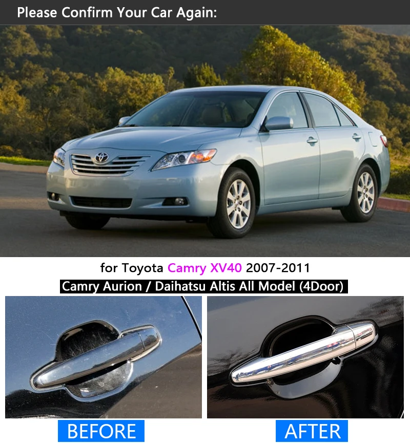 Kopen Goedkoop Voor Toyota Camry 2007 2011 Xv40 Chrome Handvat Cover Trim Set Daihatsu Altis Aurion 2008 2009 2010 Accessoires Auto Styling Prijs Okyucheap