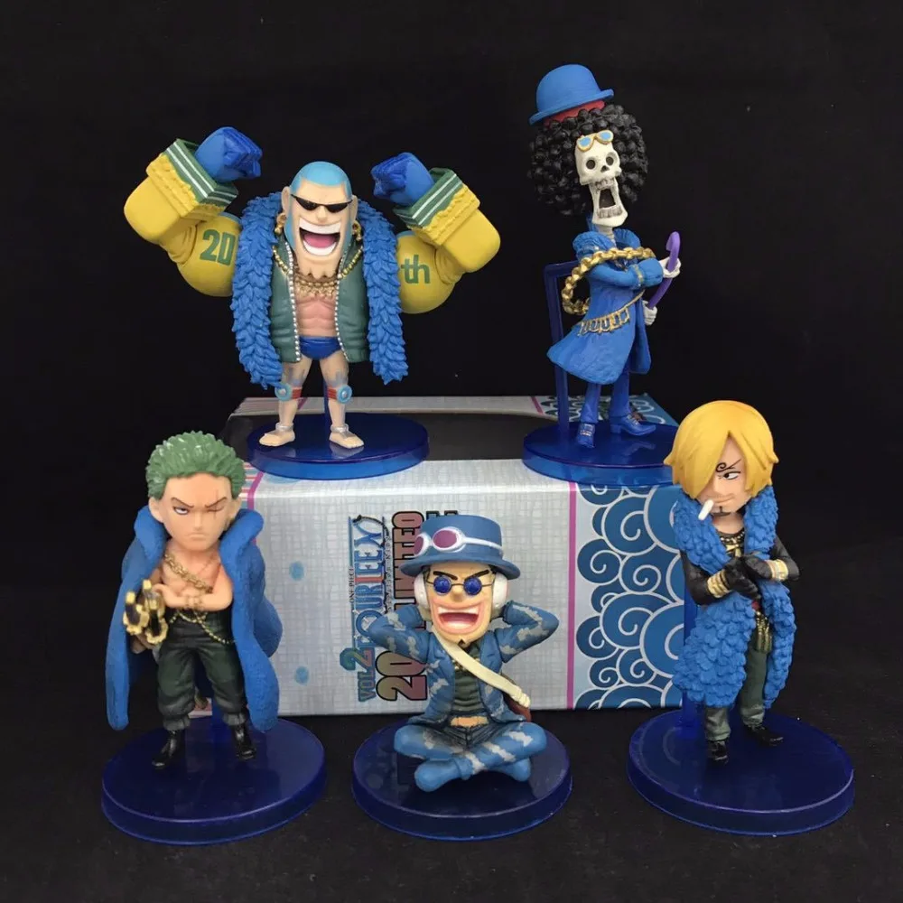 

5piece/set one piece sanji zoro Usopp Frank Anime Action Figure PVC New Collection figures toys Collection for Christmas gift