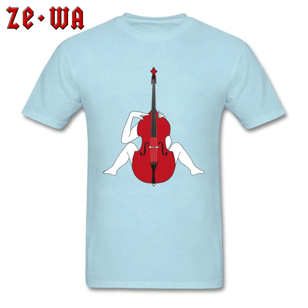 Double Bass Lover Brand New Cool Tops Shirt O Neck Lovers Day All Cotton Short Sleeve T-Shirt for Men Design Tee-Shirts Double Bass Lover light