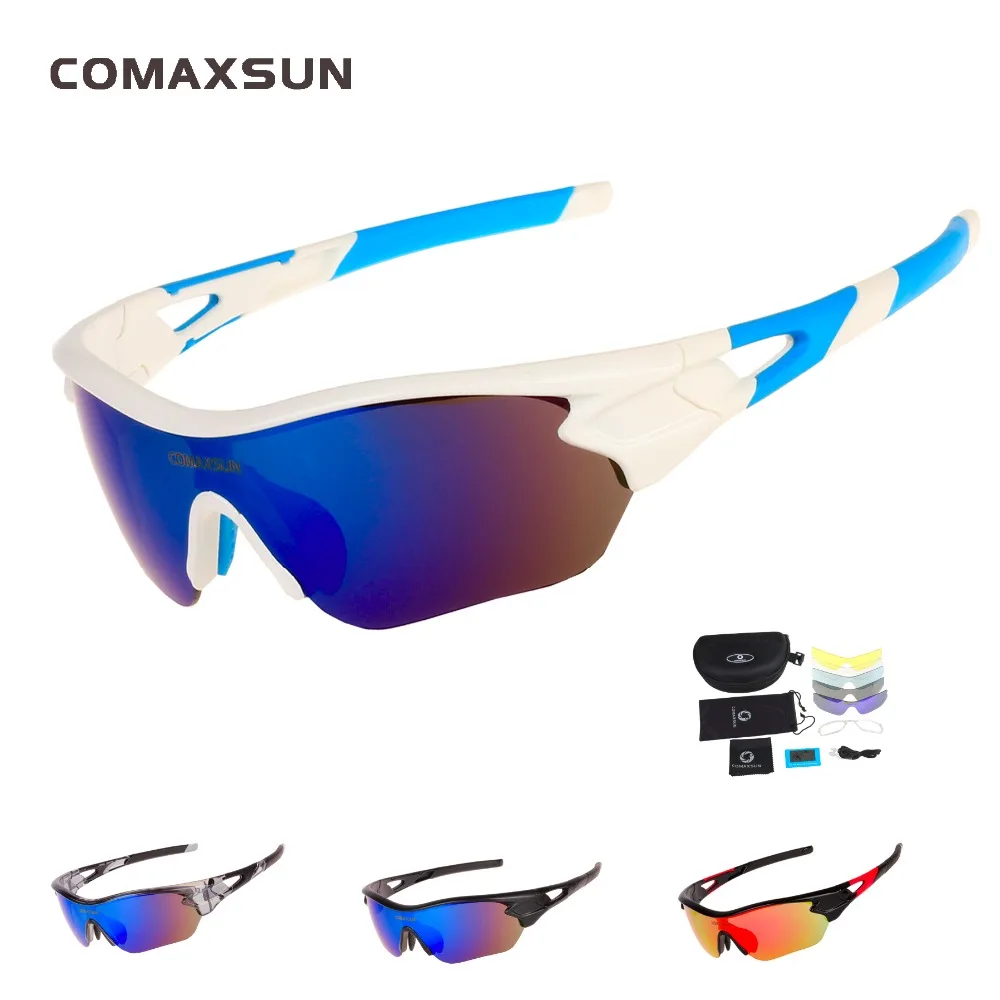 

COMAXSUN Professional Polarized Cycling Glasses Bike MTB Goggles Fishing Outdoor Sports TR90 Sunglasses UV 400 5 Lens