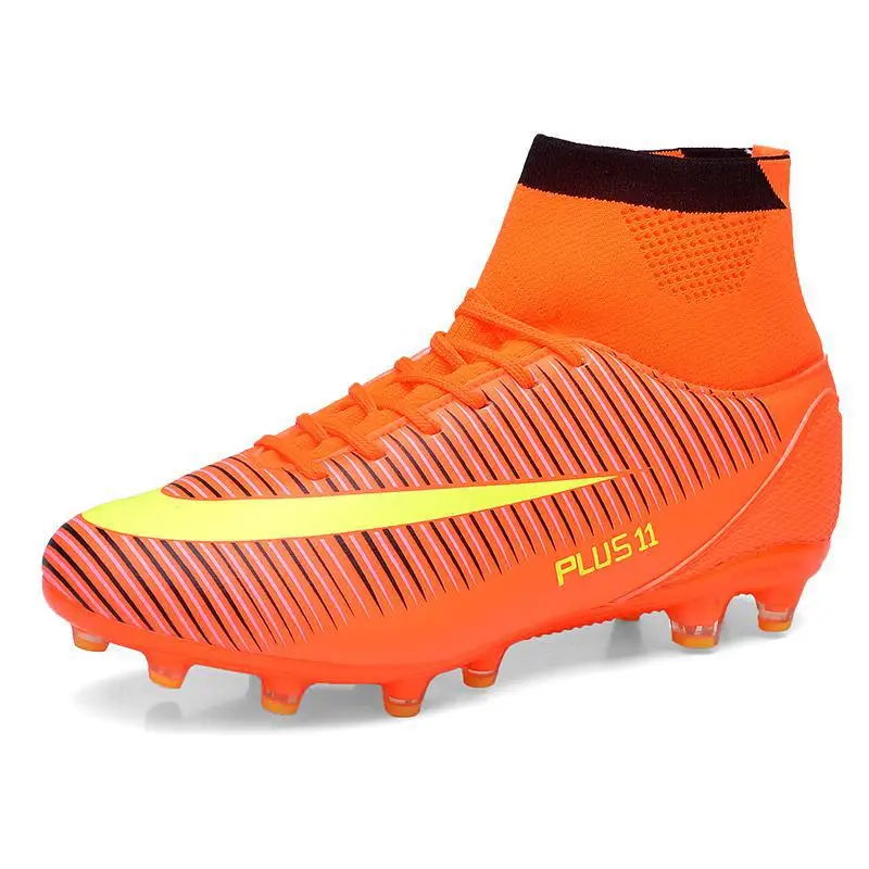 Для мужчин футбольные кроссовки, для игры в помещении обувь для футзала с носки Профессиональный Тренер TF футбольные бутсы высокие ботильоны Zapatillas Futbol Sala Hombre