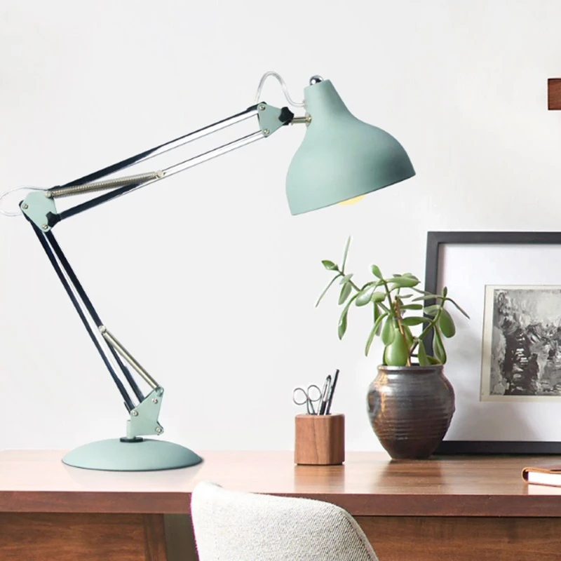 ^*Best Offers Modern minimalist table lamp adjustable joint design long arm folding protection eye E27 bulb reading bedside lighting lamp