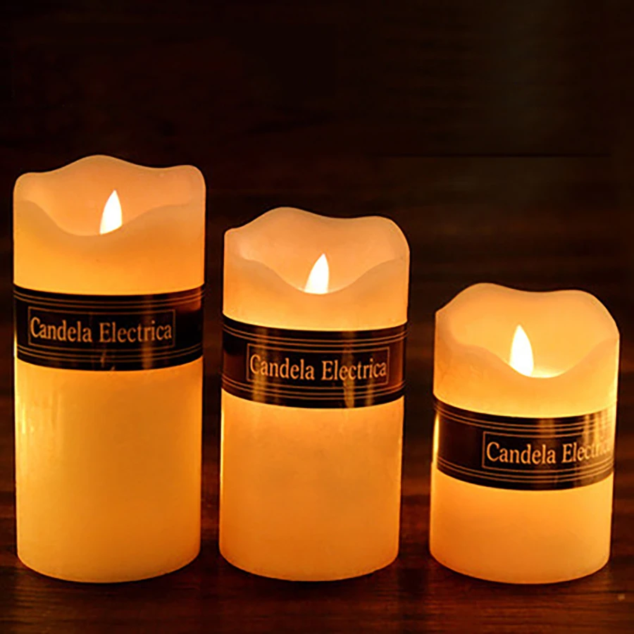Decorative Battery Led Candle Pillar Velas Bougies D Coratives Bar