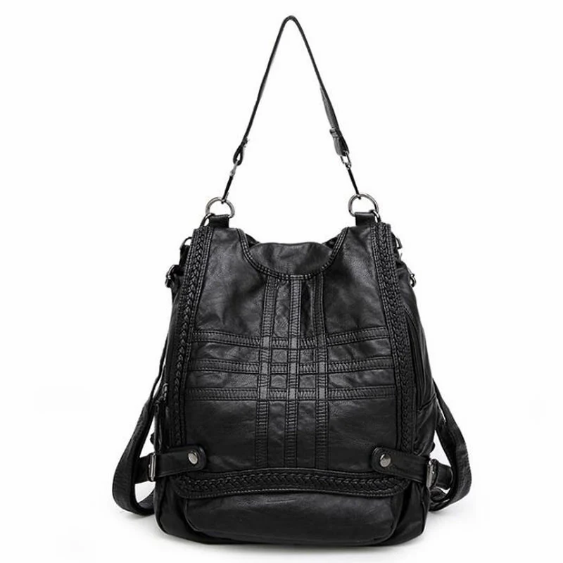 Soft Genuine Leather Women Backpacks Fashion Women s Shoulder Bag Girls School Bag Solid Back bag