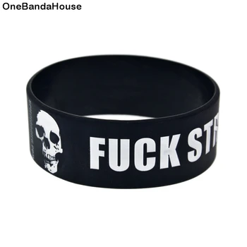 

OneBandaHouse Personalized Design 1 Inch Wide Silicone Wristband Classic Decoration Bangle