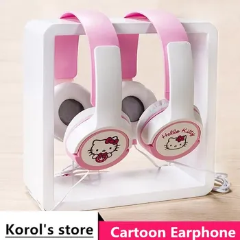 

2017 Good Gift Cartoon Earphone Hello Kitty Wired 3.5mm Plug Headphones For MP3 MP4 For iphone Samsung Xiaomi Smartphone Headset