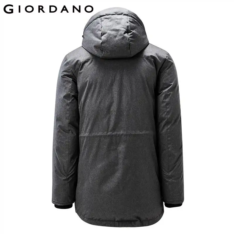 Giordano Men Duck Down Jacket Men Grey Duck Down Detachable Mid-long Down Jacket Machine Washable Windproof Doudoune Homme Warm - Image 3