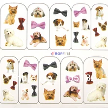 Bop111-125 20 листов/lot Смешанные ряды Симпатичные вода передачи Стикеры животного Стикеры для ногтей арт-деко