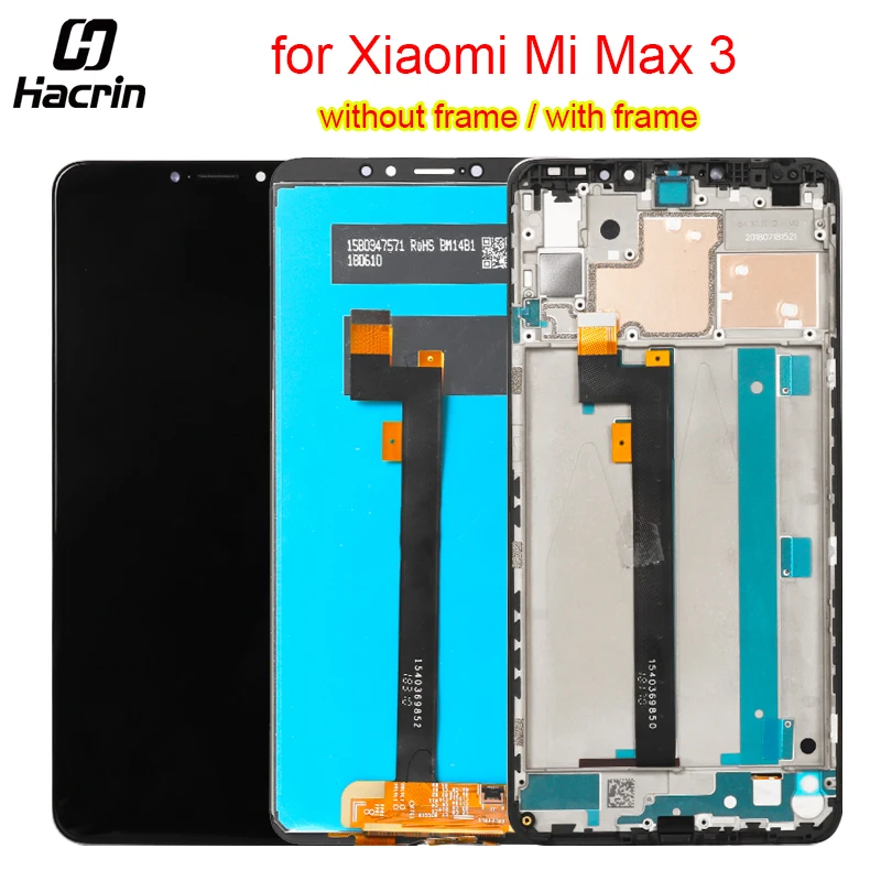 

Display For Xiaomi Mi Max 3 LCD Display Touch Screen with Frame Digitizer Assembly for Xiaomi Mi Max 3 LCD Screen Replacement