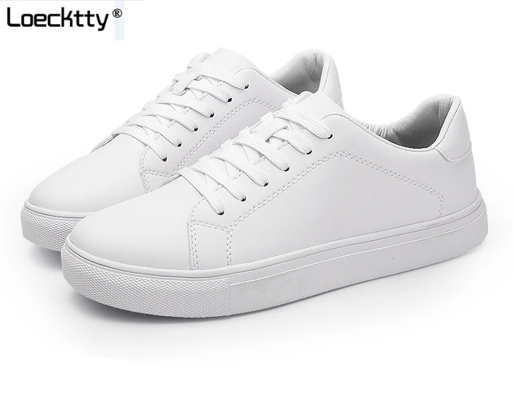 

2018 Summer New Men Casual Flat Shoes Lace-up Comfortable tenis masculino adulto Male White Loafers Shoes balck white green