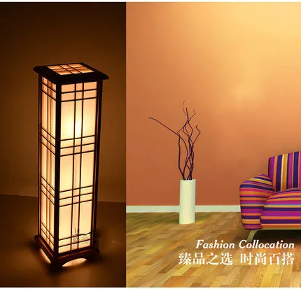 Татами светодиодный светильник с деревянным светильником, креативный торшер с резьбой, простой напольный светильник, японский напольный светильник