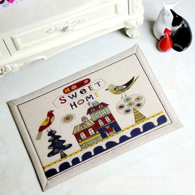 

European - style rabbit/Sweet house/Tower/Healthy treebedside sofa long carpet kitchen cartoon mats oil - absorbing dirt mat