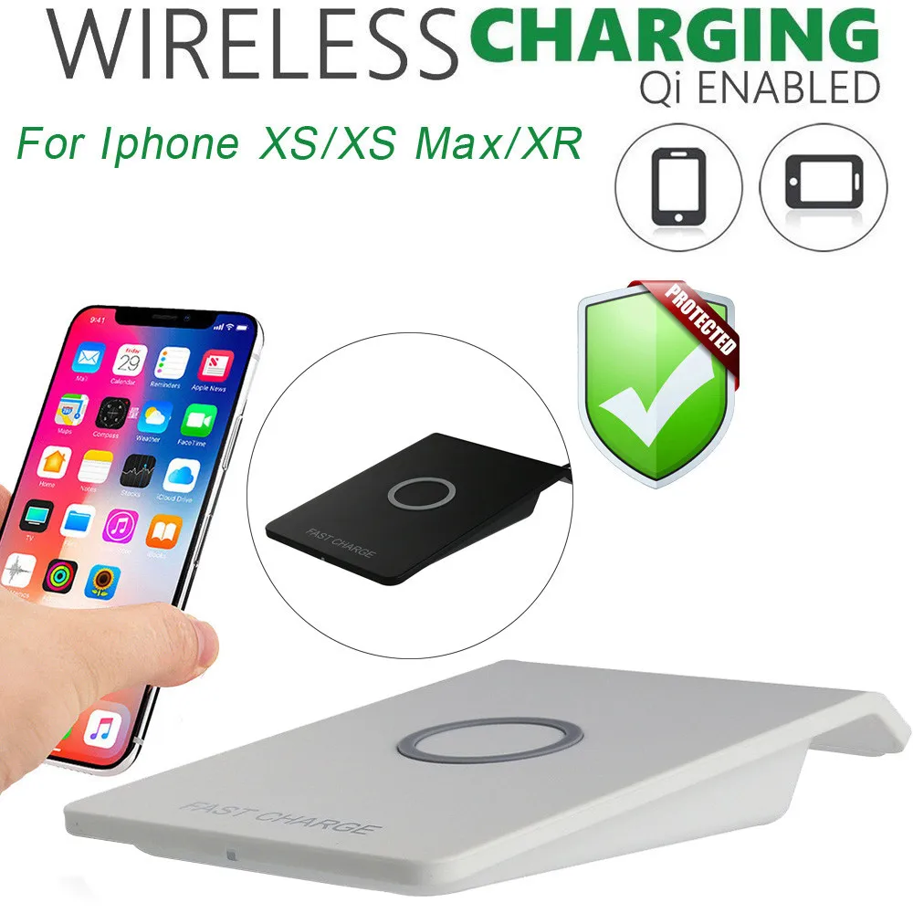 

Qi Fast Wireless Charger Rapid Charging Stand For Iphone XS/XS MAX/XR Ultrathin DC 5V 2A/9V 1.67A 1500mA CE/ROHS/FCC 70%