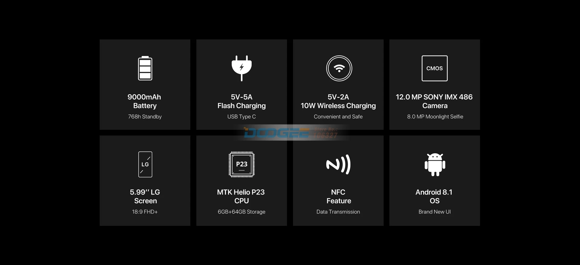 Быстрая DOOGEE BL9000 6GB 64GB смартфон Helio P23 5V5A флэш-зарядка 9000mAh Беспроводная зарядка Android 8,1