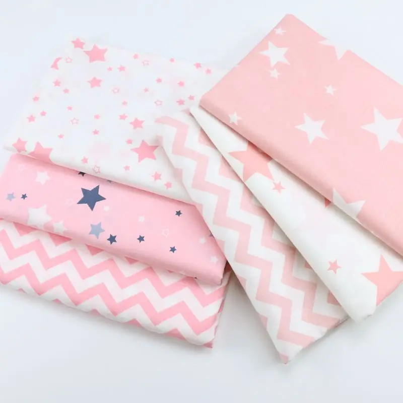 

160cm*50cm cotton cloth cloth PINK nordic wind star chevron for sewing crib bedding cushion apparel craft patchwork fabric