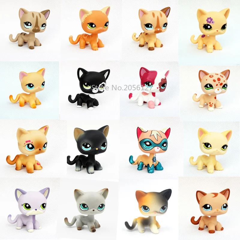 

pet shop toys rare animal standing #2291 #5 short hair cat model #994 old original pet toys kitten child Xmas gift