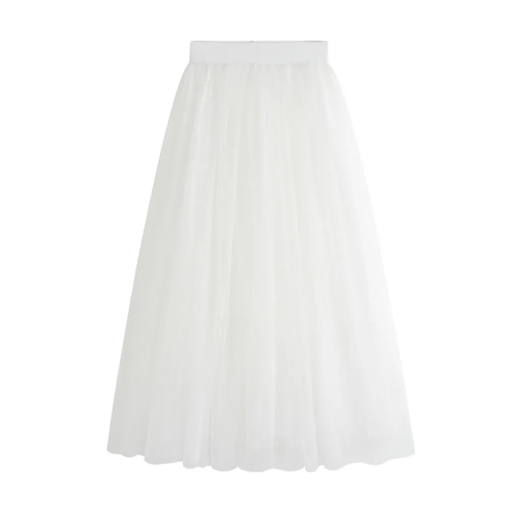 Стильные женские двухслойные Макси шифоновые длинные сарафаны летние женские пляжные юбки шифоновые Большие размеры элегантные однотонные юбки - Цвет: Белый