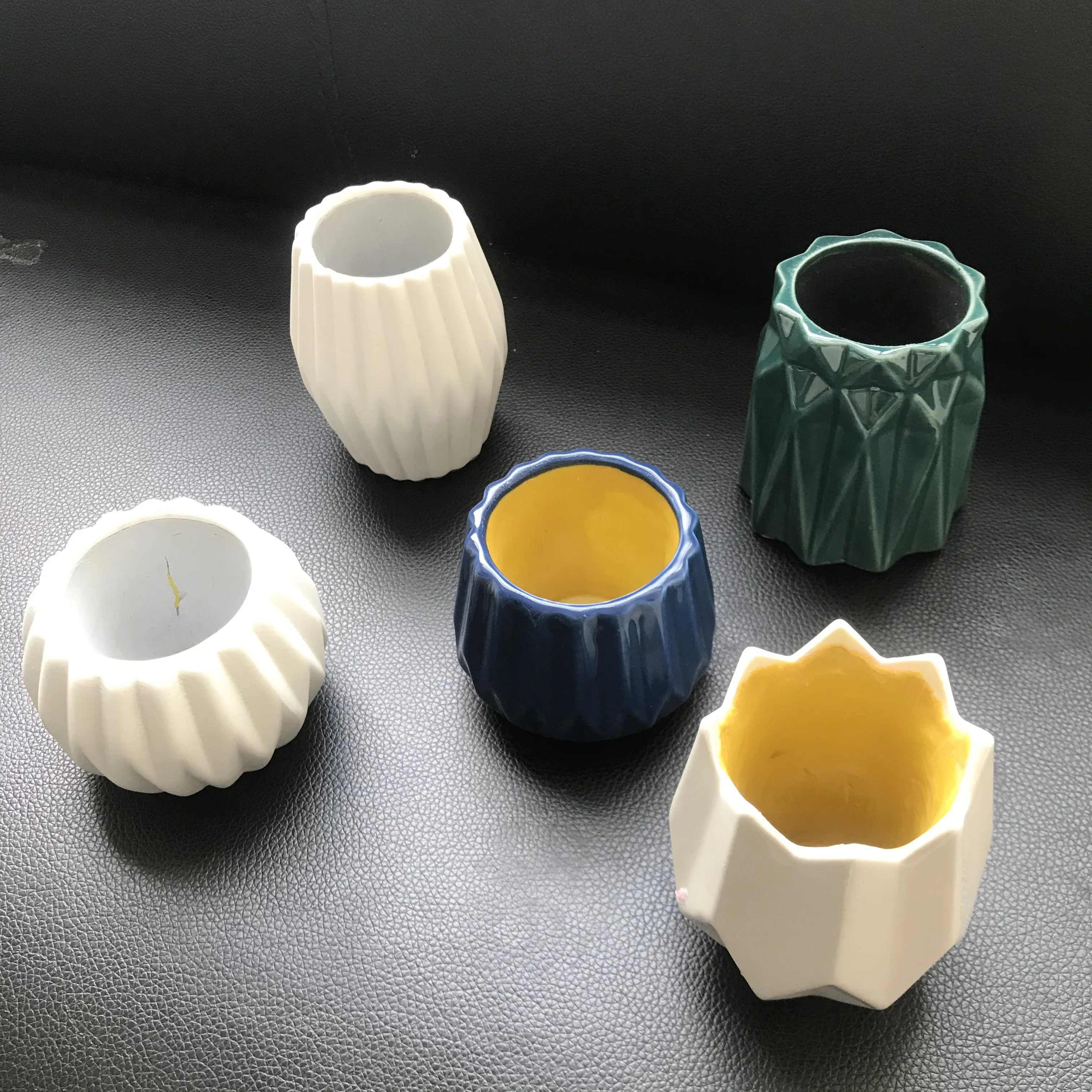 

Concrete flower pot mould Candle Sticker Tray Silicone Mold for Cement Cactus Succulents Plants DIY Clay Molds
