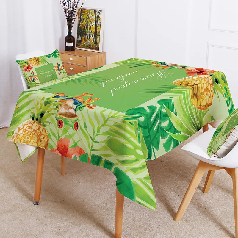 Southeast Asia Colorful Tropical Plant Table Cloth Palm Leaf Banana Leaf Exotic Home Restaurant Decorative Waterproof Tablecloth B78-3