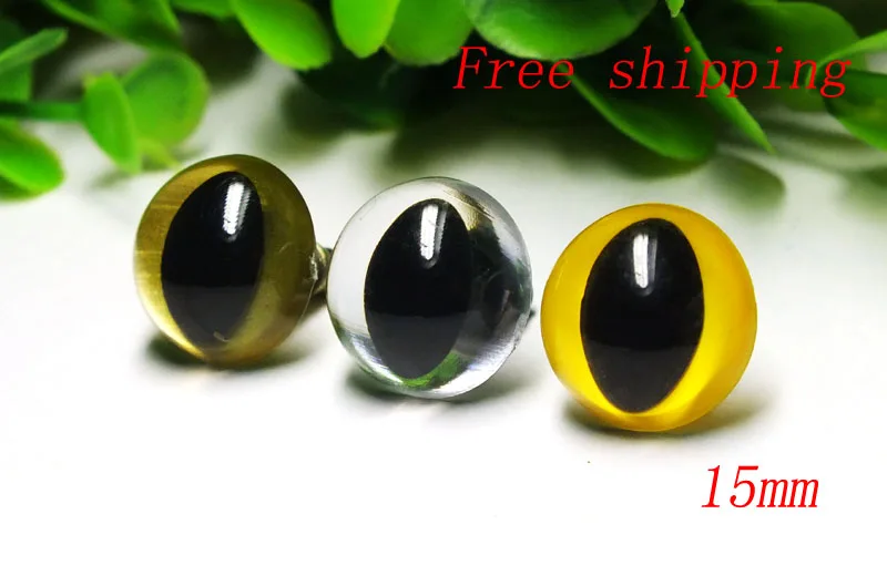 Free Ship15mm Gold-White-yellow Color Cat Eyes - 30pairs Craft Safety Eyes/Doll Eyes модуль герметичный craft 2835 1 12v white 170deg 36x17 5mm 0 6w ip67