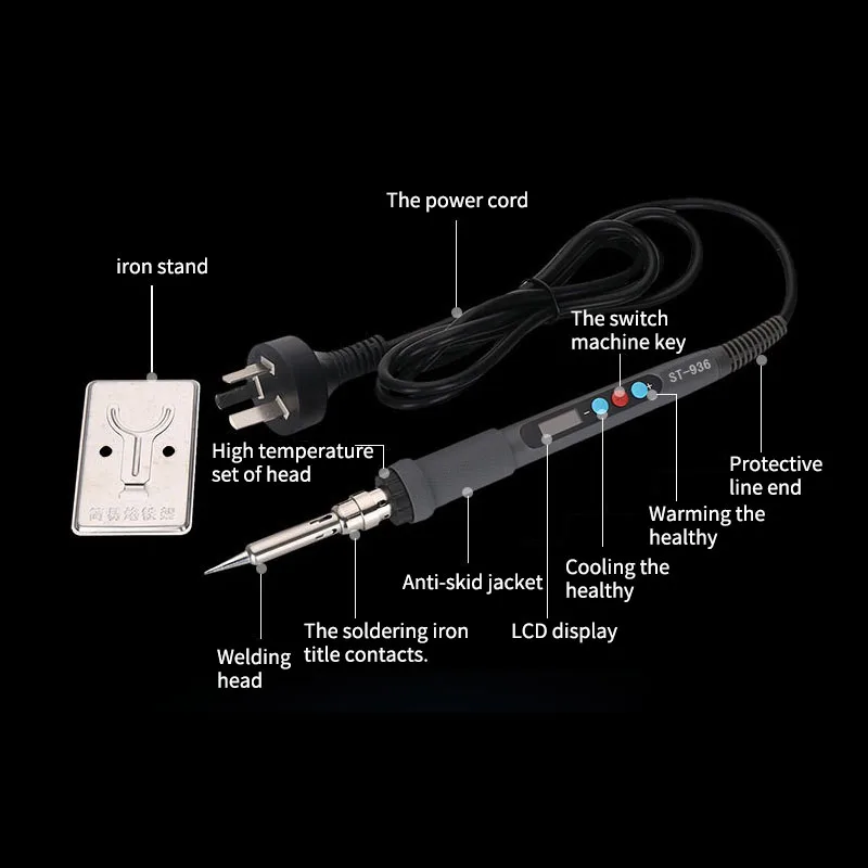 CGX 60 Вт Электрический паяльник ST-936 светодио дный Цифровой Регулируемый постоянная Температура Дисплей ручной Температура паяльник
