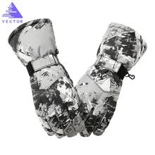 Вектор лыжные перчатки Для мужчин Для женщин теплые зимние Водонепроницаемый Лыжный Спорт сноуборд перчатки снегоход мотоциклетные уличные зимние перчатки