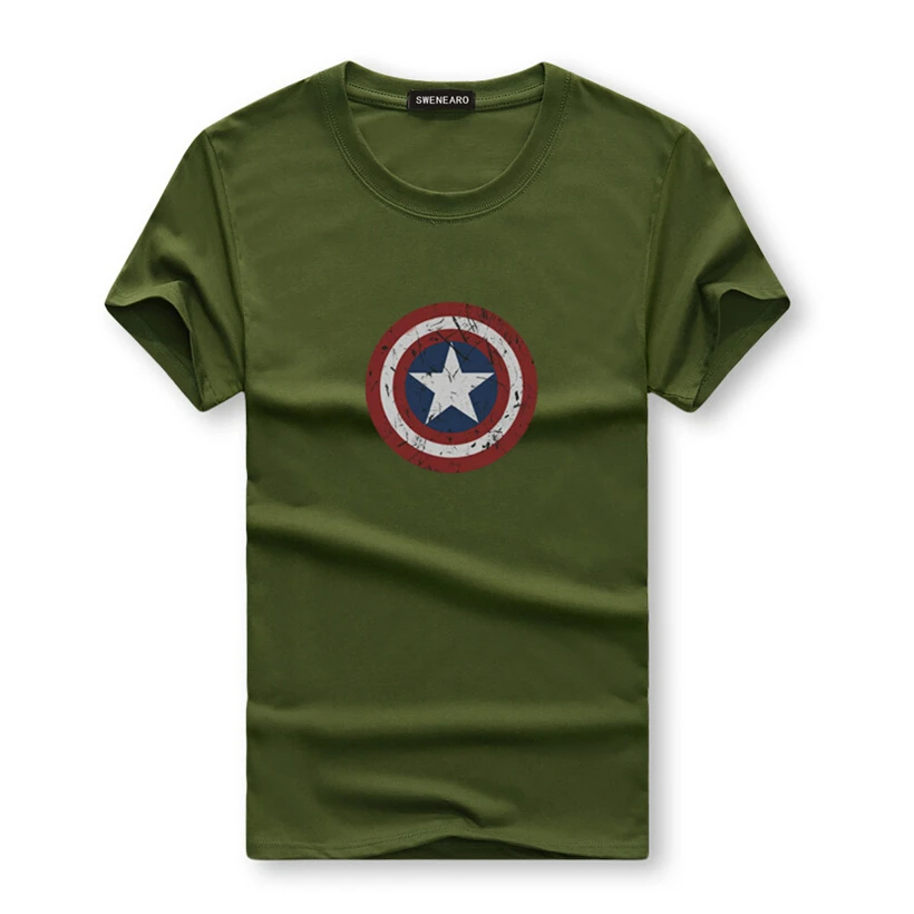 

Fashion Summer Big Size Men T Shirt Captain America Shield Tee 3D Printed T-shirts Men Avengers alliance man Tops Plus size 5XL
