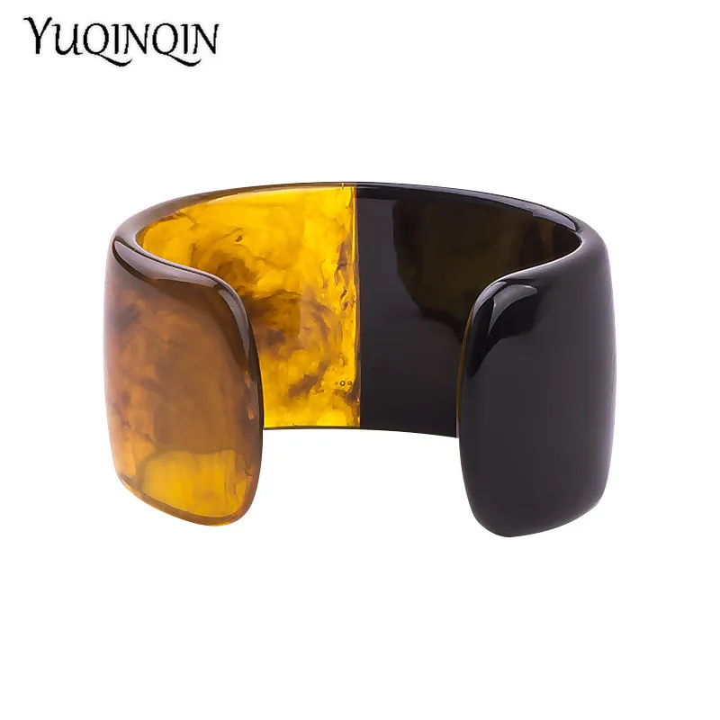 Bangle Bracelet Vintage Resin Cuff Bracelet Bangles for Women Colorful Acrylic Wide Open Bracelet Charms