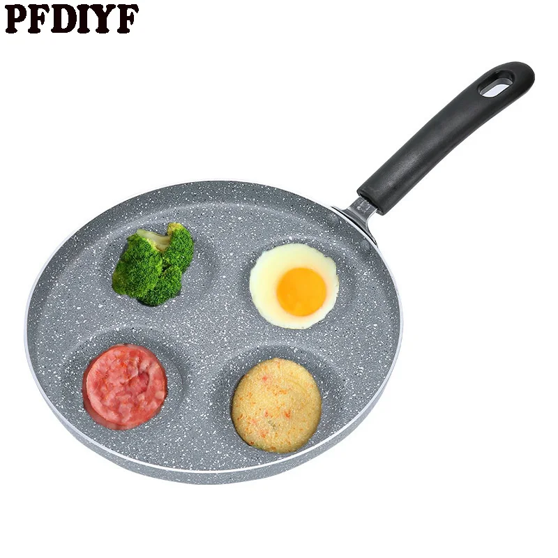 

PFDIYF 24 CM Breakfast Frying Pan Non-Stick 4 in 1 Frying Pans No Oil-smoke No Stain Gas Cooker For Fried Eggs and Bacon