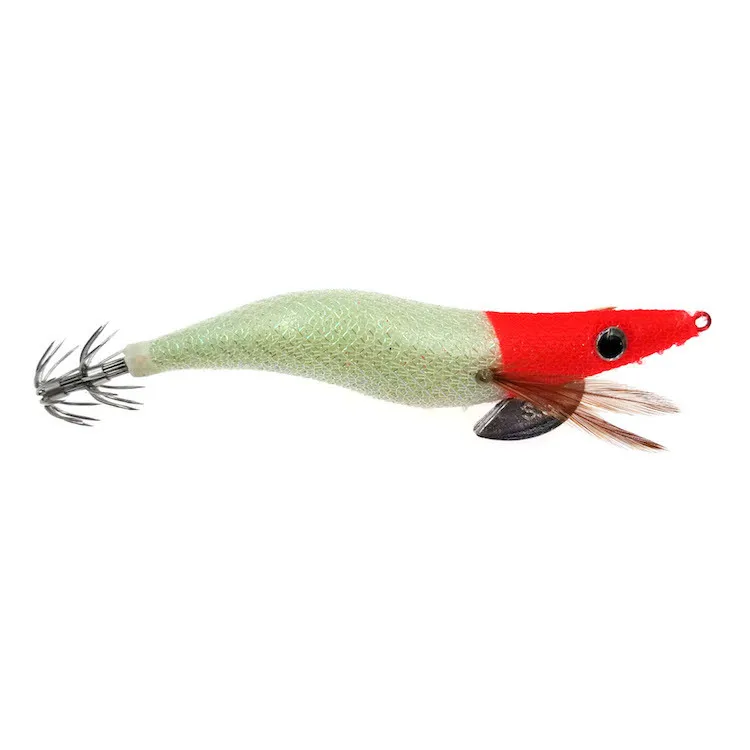 

1Pcs 2.5# 3.5# Squid Hooks Artificial wood Shrimp Lure Squid Jig Luminous Octopus Cuttlefish Shrimp Lure Pesca fishing tackle