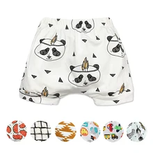 Шорты для маленьких мальчиков, летние короткие штаны для маленьких девочек детские хлопковые шорты с героями мультфильмов детские шаровары, эластичные Короткие штаны-шаровары для малышей