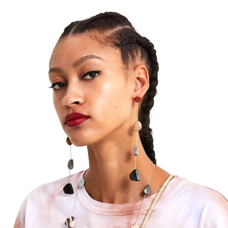 

Vodeshanliwen 2019 ZA New Multicolor Water Drop Long earrings For Women Fashion Bohemian Statement Tassel Earrings Accessories