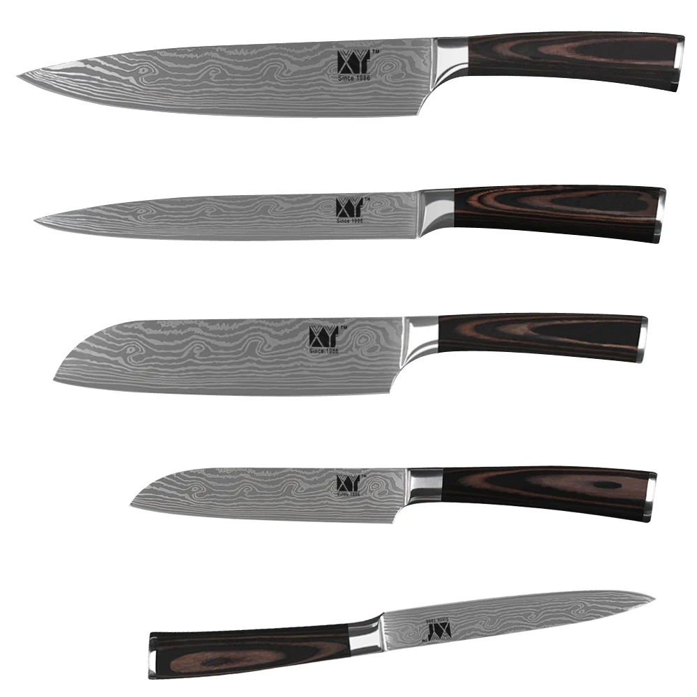 New Arrival Color Wood Handle Kitchen Knives 5 5 7 8 8 Inch Best Cooking Tools