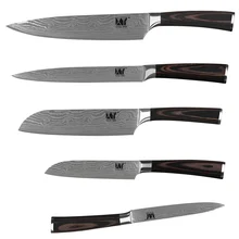 New Arrival Color Wood Handle Kitchen Knives 5, 5, 7, 8, 8 Inch Best Cooking Tools 7Cr17 Stainless Steel Knife 5Pcs Set Hot Sale