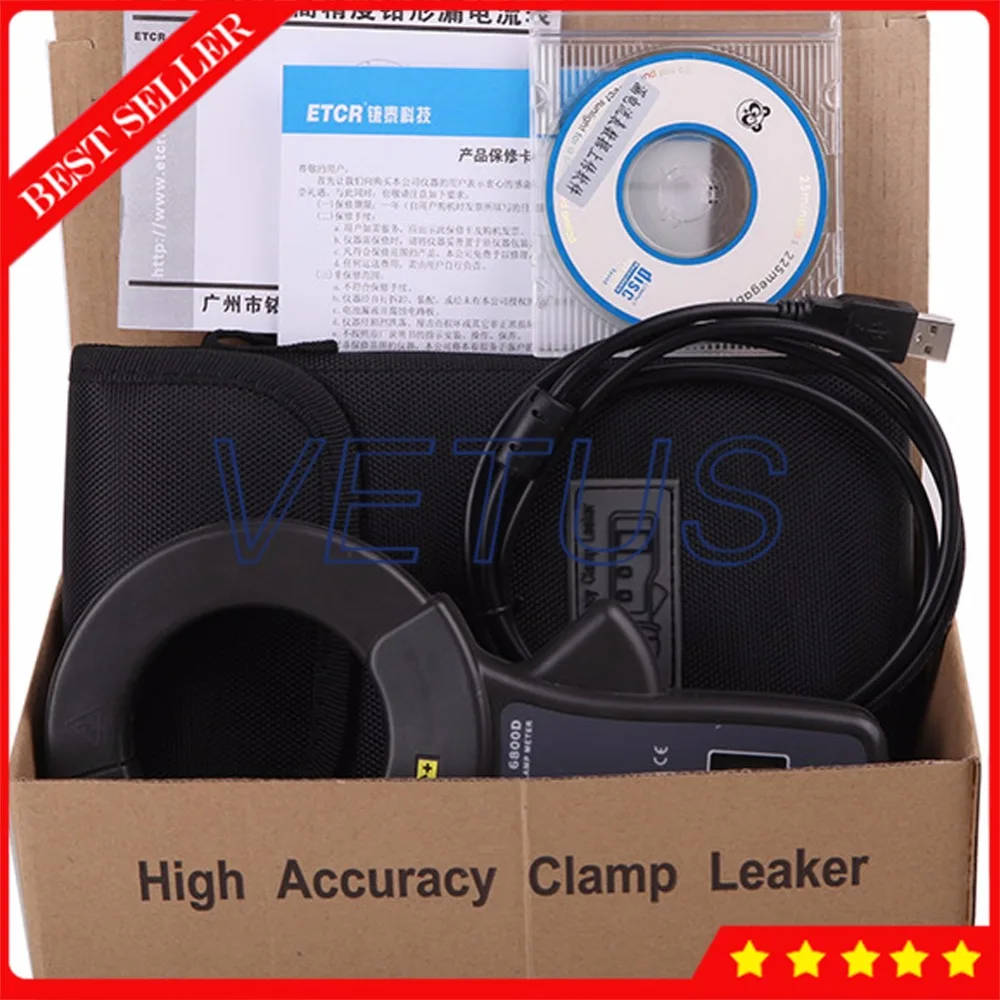 USB interface digital clamp ammeter with ETCR6800D 02000A AC DC